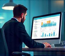 Illustrazione di un professionista HR che gestisce dati