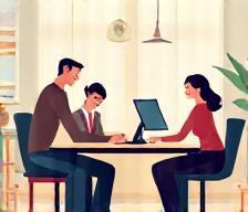 Illustrazione di un piccolo team che lavora insieme